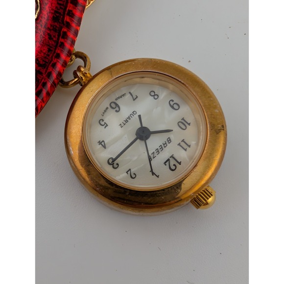 Breeze ETC Co. Red Hat Society Watch Gemed Red Enamel Pin- New Battery - Picture 3 of 5